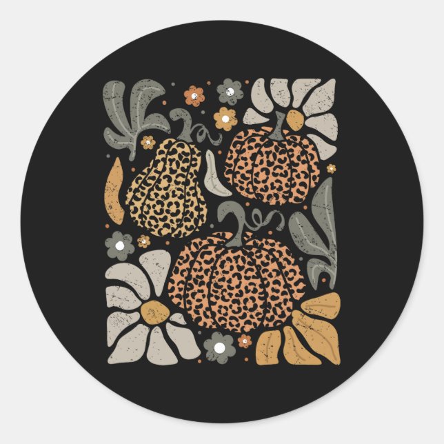 Adesivo Pumpkin Leopardo com Flores Boho Floral Graças (Frente)