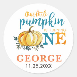 Adesivo Pumpkin no primeiro aniversário
