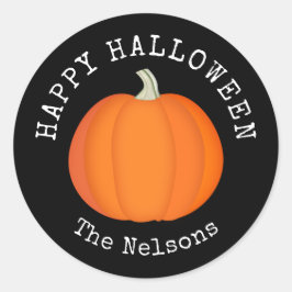 Adesivo Pumpkin Orange and Black Happy Halloween