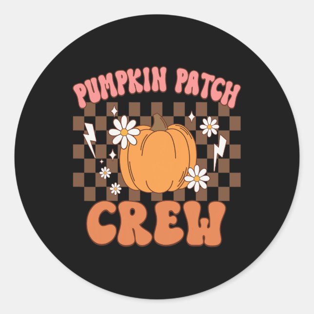 Adesivo Pumpkin Patch Crew Engraçado Pumpkin Patch Obrigad (Frente)