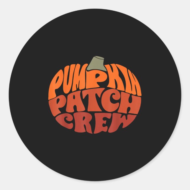 Adesivo Pumpkin Patch Crew Engraçado Pumpkin Patch Obrigad (Frente)