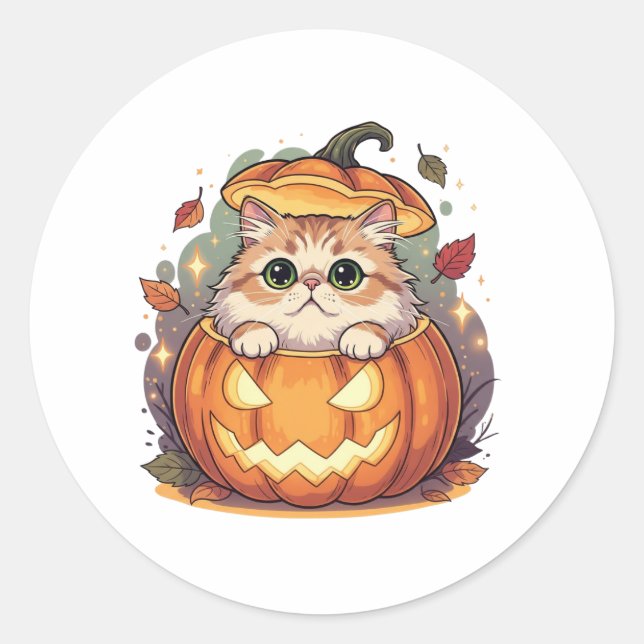 Adesivo Pumpkin Peek Persa - Flauffy Halloween Persa (Frente)
