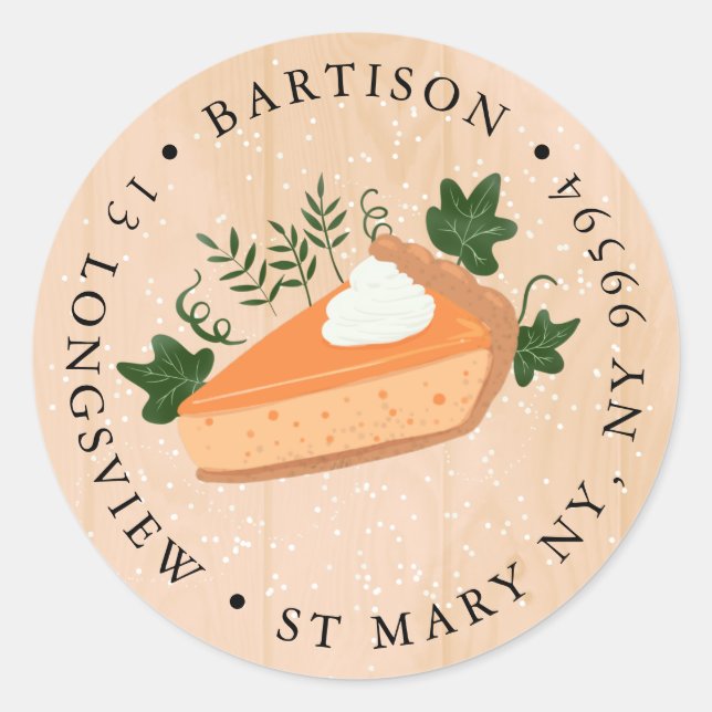 Adesivo Pumpkin pie company Classic Round Sticker (Frente)