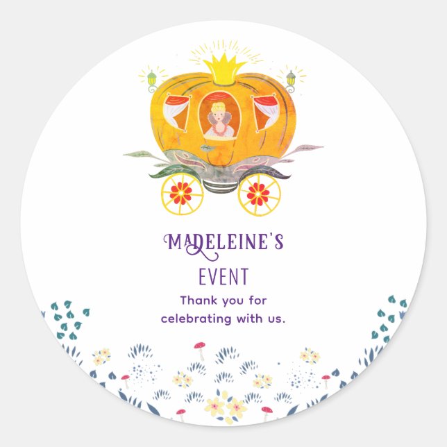 Adesivo Pumpkin Princesa Carruagem Flores Selvagens Aniver (Frente)