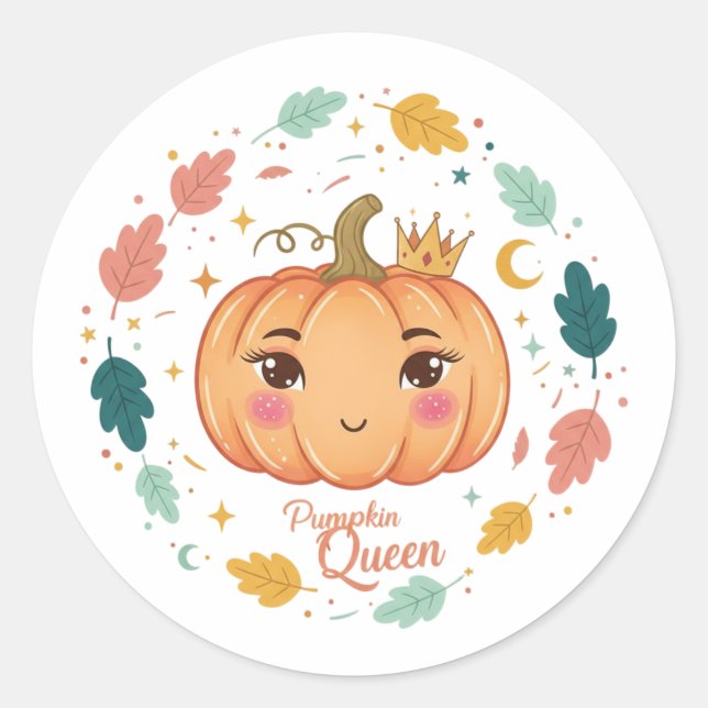 Adesivo Pumpkin Queen 👑 | Cute Halloween (Frente)