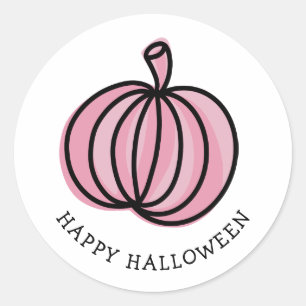 Adesivo Pumpkin Rosa Feliz de Halloween
