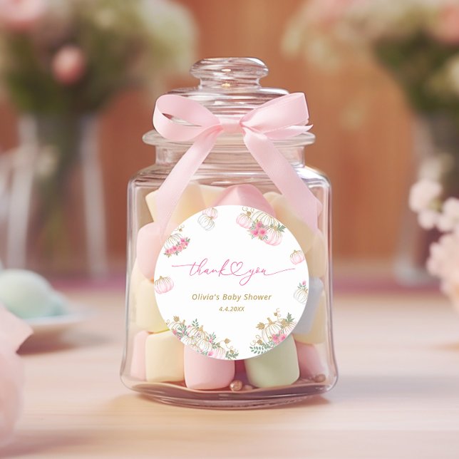 Adesivo Pumpkin Rosa Floral Obrigado (Criador carregado)