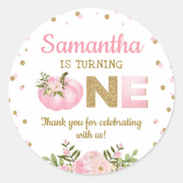 Adesivo Pumpkin Rosa Primeiro primeiro aniversario Favorec