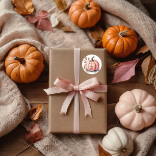 Adesivo Pumpkin Rosa Watercolor Boho Baby Girl Chá