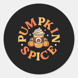 Adesivo Pumpkin Spice Cute Ação de Graças outono Latão
