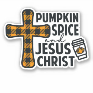Adesivo Pumpkin Spice e Jesus Cristo
