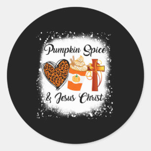 Adesivo Pumpkin Spice E Jesus Cristo Coração Leopardo
