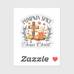 Adesivo Pumpkin Spice E Jesus Cristo Cruzando Pumpkin Chri