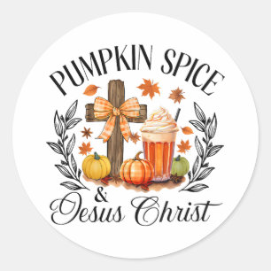 Adesivo Pumpkin Spice E Jesus Cristo Cruzando Pumpkin Chri