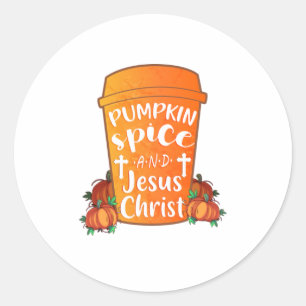 Adesivo Pumpkin Spice e Jesus Cristo Engraçado Ch