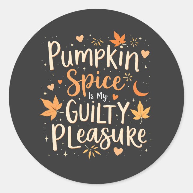 Adesivo Pumpkin Spice É Meu Prazer Culpado (Frente)
