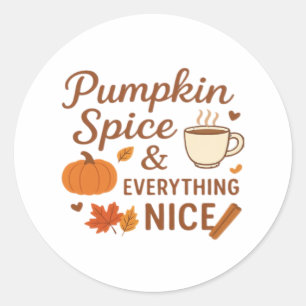 Adesivo Pumpkin Spice E Tudo O Que É Bonito Queda Design