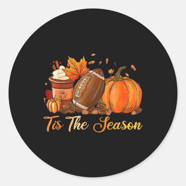 Adesivo Pumpkin Spice Football Tis The Season Fall Thankg (Frente)