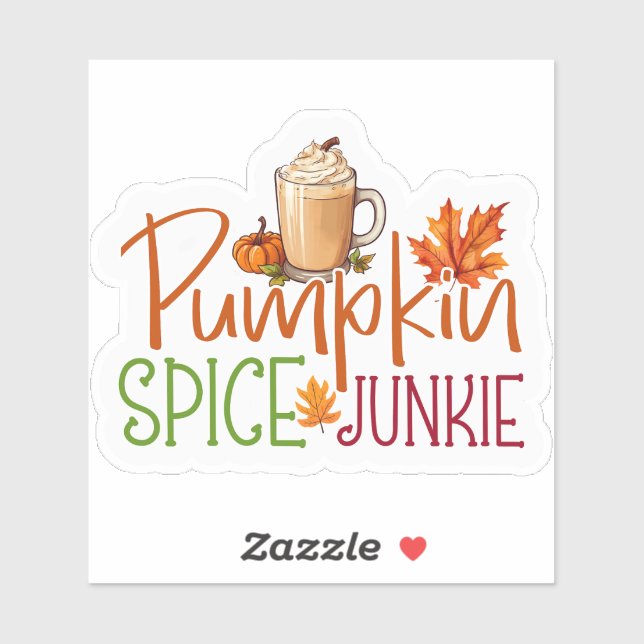 Adesivo Pumpkin Spice Junkie (Folha)