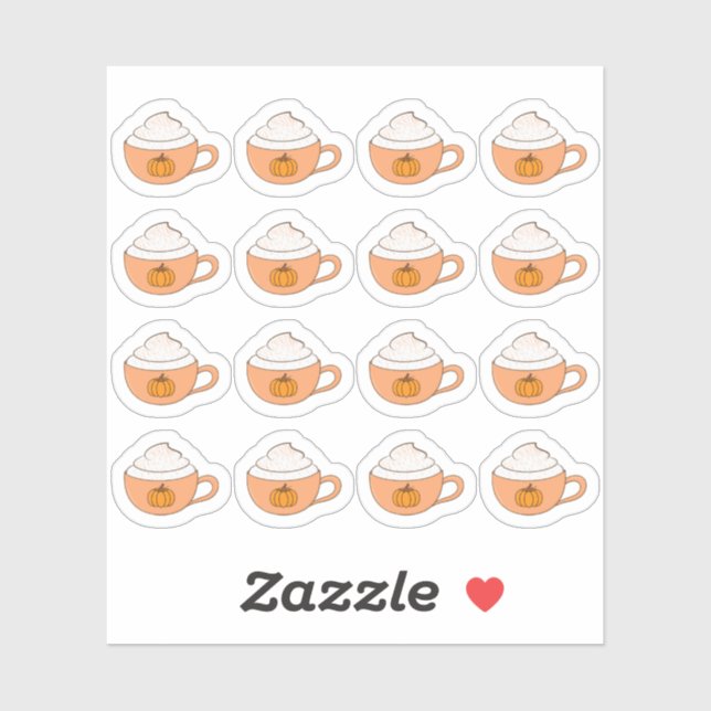 Adesivo Pumpkin Spice Latte Cups Graças à Cozy Autumn (Folha)