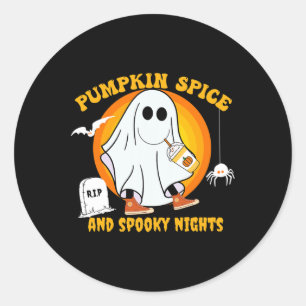 Adesivo Pumpkin Spice Latte Fall Vibe Halloween Spooky Gho