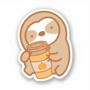 Adesivo Pumpkin Spice Latte Sloth