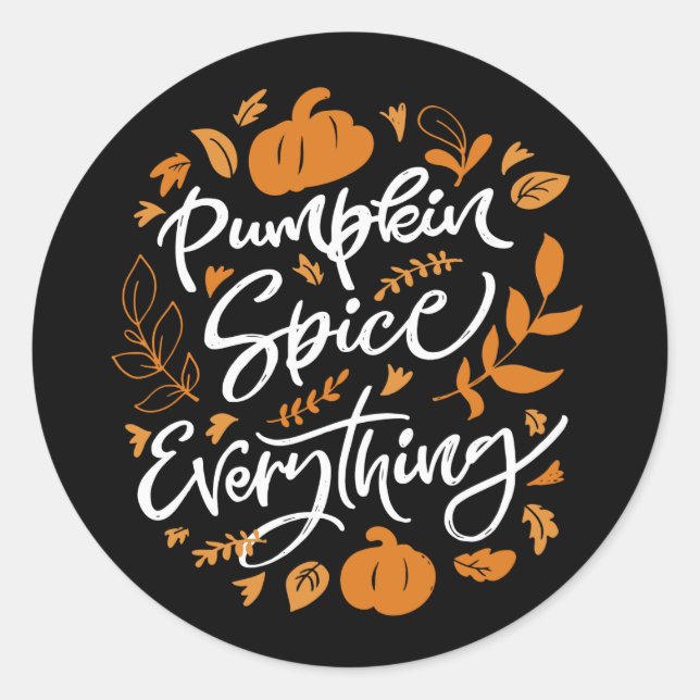 Adesivo Pumpkin Spice Tudo (Frente)
