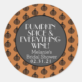 Adesivo Pumpkin Spice Wine Fall Chá de panela