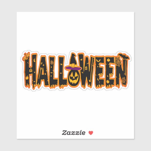 Adesivo Pumpkin Sticker do Dia das Bruxas (Folha)