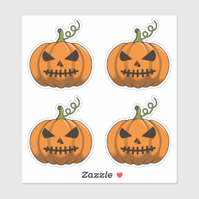 Adesivo Pumpkin Stickers - Halloween Jack-o-Lanterna (Folha)
