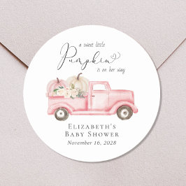 Adesivo Pumpkin Vintage Truck Floral Baby Girl Chá