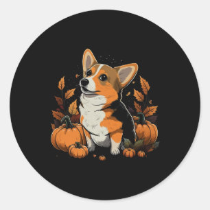 Adesivo Pumpkin Welsh Corgi Costume Em Welsh Corgi Hallowe