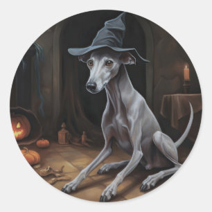 Adesivo Pumpkins Cachorro Italiano do Halloween Assustador