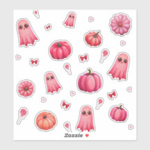 Pumpkins de Halloween Rosa Bonito