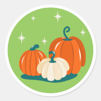 Adesivo Pumpkins Halloween Clássico Round Sticker