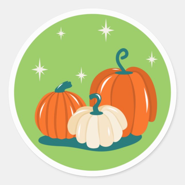 Adesivo Pumpkins Halloween Clássico Round Sticker (Frente)