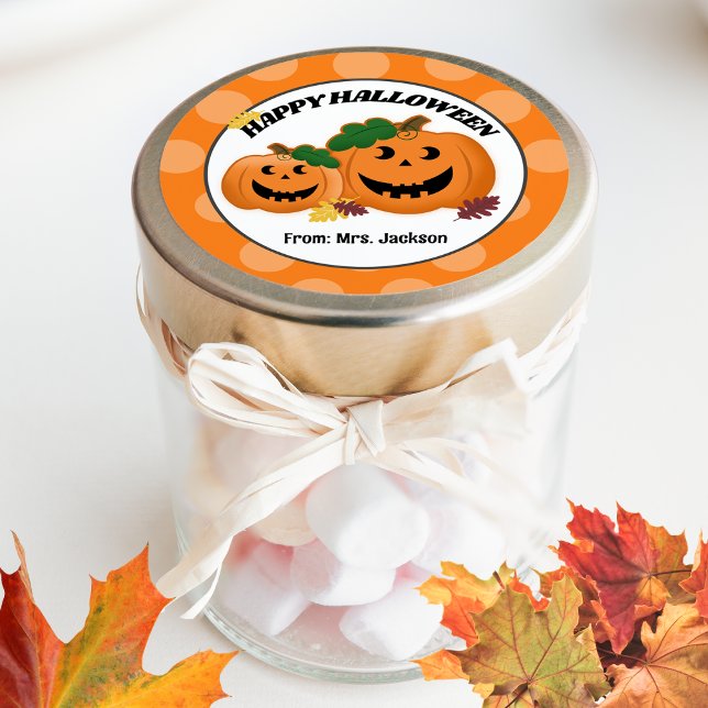 Adesivo Pumpkins Jack O' Lanterna Fall Halloween Favor (Happy Halloween Favor Sticker)