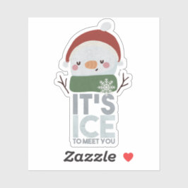 Adesivo Pun Snowman de Natal: É gelo conhecê-lo