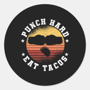 Adesivo Punch Hard Eat Tacos - Boxe Sparring Kick Boxing