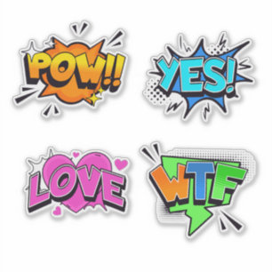 Adesivo Punch Pop Art: Ação em Quadrinhos