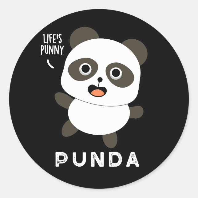 Adesivo Punda Funny Animal Panda Pun Dark BG (Frente)