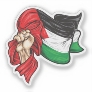 Adesivo Punho com pavilhão nacional da Palestina - T-Shirt