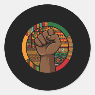 Adesivo Punho de Melanina Mês da História Negra Afro Ameri