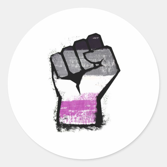 Adesivo Punho de Protesto Assexual (Frente)