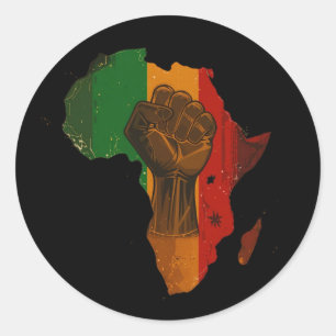 Adesivo Punho Erguido Pan-Africano e Desenho de Contorno d