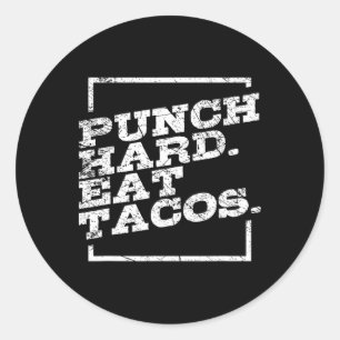 Adesivo Punho Forte Coma Tacos Kickboxing Feliz Esporte Me