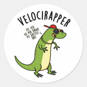Adesivo Punição de dinossauro engraçado Veloci-rapper