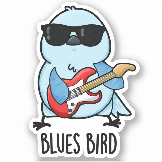 Adesivo Punição de passarinho de blues passarinho engraçad (Frente)