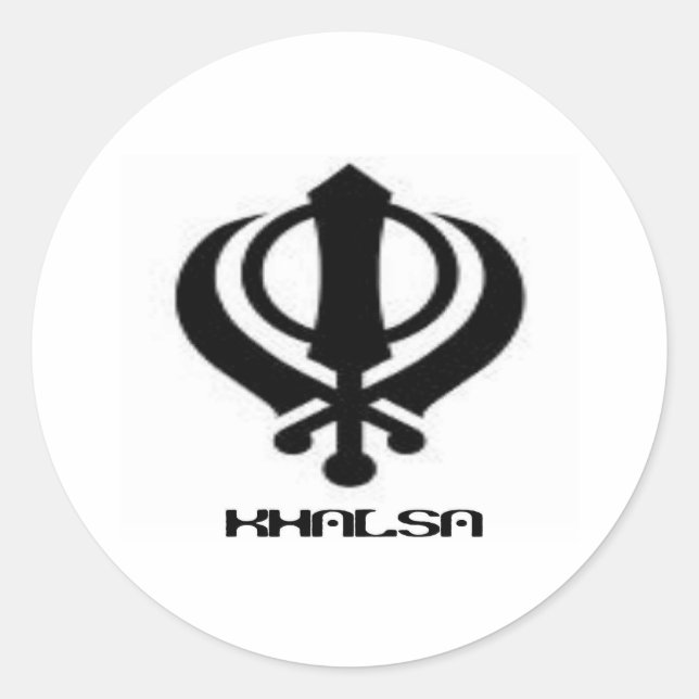 Adesivo Punjabi Khanda Sikh Khalsa Design Merchandise (Frente)