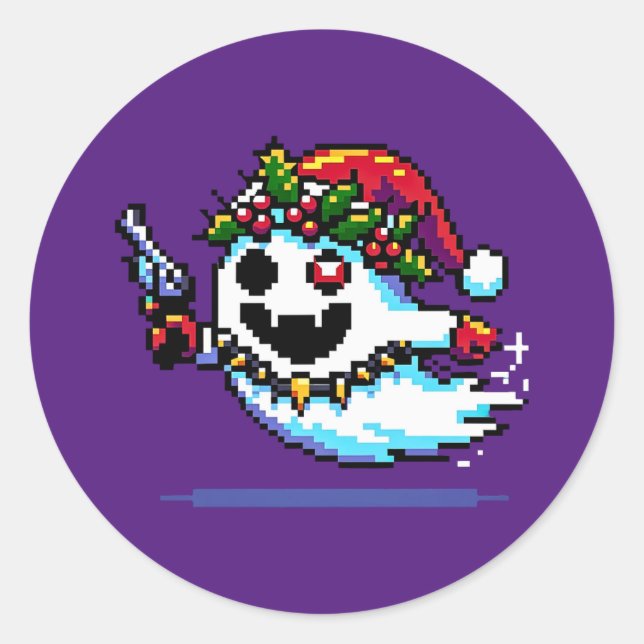 Adesivo Punk Ghost Natal - Arte Edgel Pixel (Frente)